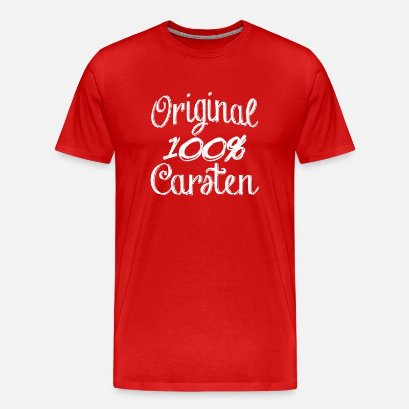 Original 100% Carsten - Männer Premium Bio T-Shirt - Rot