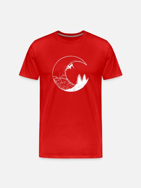 Moon and Mountaineer - Men's Premium Organic T-Shirt - red