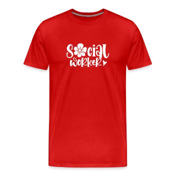 Travailleur social Travailleur social Profession de travailleur social - T-shirt bio Premium Homme - rouge - Devant - Damien (186cm)