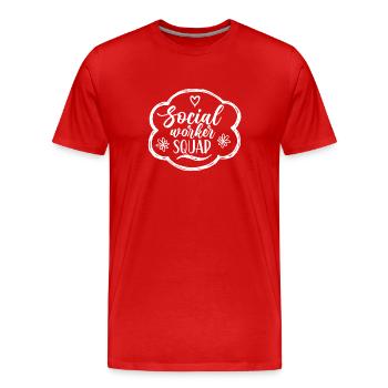 Formation des travailleurs sociaux de l’équipe de travailleurs sociaux - T-shirt bio Premium Homme - rouge - Devant - Damien (186cm)