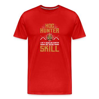 Hog Hunter Pig Hunt - Men's Premium Organic T-Shirt - red - Front - Damien (186cm)