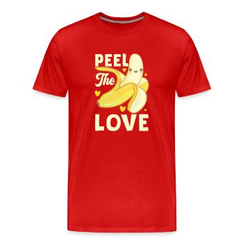 Schälen Sie die Liebe - Männer Premium Bio T-Shirt - Rot - Vorne - Damien (186cm)