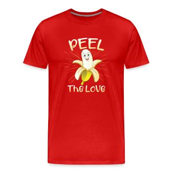 Schälen Sie die Liebe - Männer Premium Bio T-Shirt - Rot - Vorne - Damien (186cm)