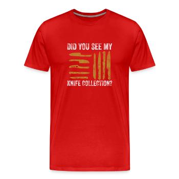 Messersammler Und Kochmesser Sammlung - Männer Premium Bio T-Shirt - Rot - Vorne - Damien (186cm)