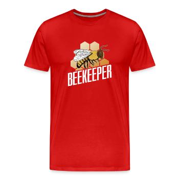Apiculteurs Apiculteurs Apiculteurs Abeilles mellifères - T-shirt bio Premium Homme - rouge - Devant - Damien (186cm)