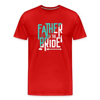 Père de la fête de la mariée Mariage Mariage - T-shirt bio Premium Homme - rouge - Devant - Damien (186cm)