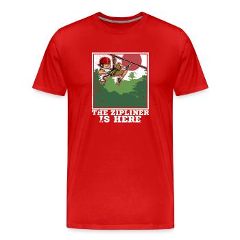 Ziplining Walf Zipliner Seilrutschen Sport Spruch - Männer Premium Bio T-Shirt - Rot - Vorne - Damien (186cm)