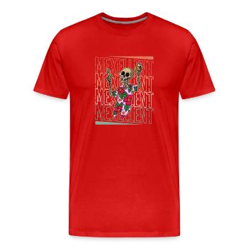 Mexiko Urlaub Skeleton Tequila Taco Sommer - Männer Premium Bio T-Shirt - Rot - Vorne - Damien (186cm)