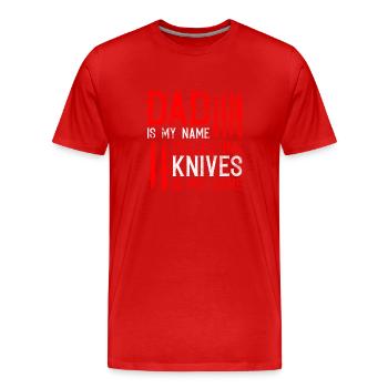 Jagdmesser Sammler Vater Und Messer Sammeln - T-shirt bio Premium Homme - rouge - Devant - Damien (186cm)