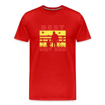Vietnam Vietnam Père Papa Viet Papa I Cadeau - T-shirt bio Premium Homme - rouge - Devant - Damien (186cm)