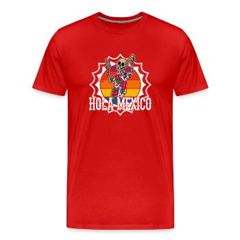 Mexiko Urlaub Sommer Taco Tequila Mexikanisch - Männer Premium Bio T-Shirt - Rot - Vorne - Damien (186cm)