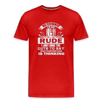 Mechanic Mechanic I Am Not Rude - Men's Premium Organic T-Shirt - red - Front - Damien (186cm)