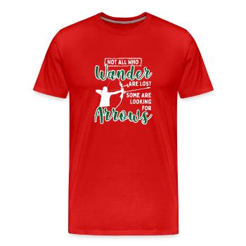 Nicht alle, die wandern, sind verloren Einige such - Männer Premium Bio T-Shirt - Rot - Vorne - Damien (186cm)