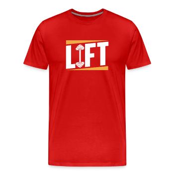 Lift Workout Gym Gewichtheber Gewichtheben - Männer Premium Bio T-Shirt - Rot - Vorne - Damien (186cm)