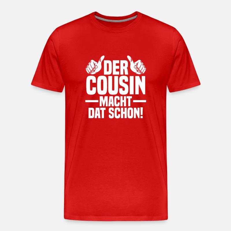 Cousin - Männer Premium Bio T-Shirt - Rot