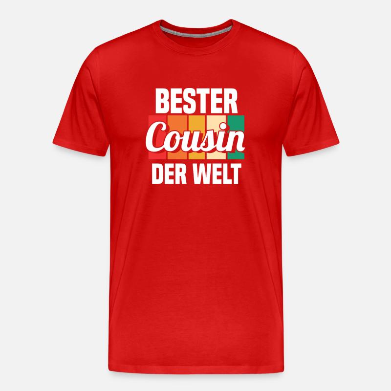 Bester Cousin - Männer Premium Bio T-Shirt - Rot