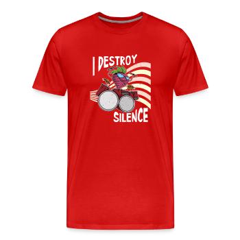 Rettich Gesund Essen Gemüse Salat Schlagzeug - Männer Premium Bio T-Shirt - Rot - Vorne - Damien (186cm)