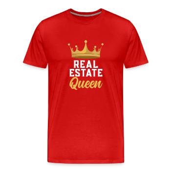 Real Estate Queen Immobilienmaklerin - Männer Premium Bio T-Shirt - Rot - Vorne - Damien (186cm)