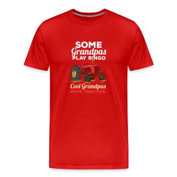 Einige Großväter spielen Bingo Coole Großväter fah - Männer Premium Bio T-Shirt - Rot - Vorne - Damien (186cm)