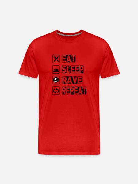 Eat Sleep Rave Repeat - Men's Premium Organic T-Shirt - red