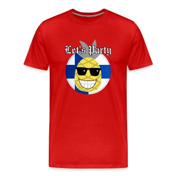 Jetzt lasst uns feiern - Männer Premium Bio T-Shirt - Rot - Vorne - Damien (186cm)