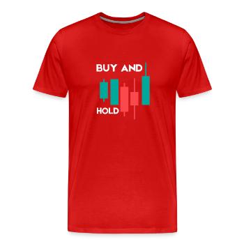 Investment Strategy Buy And Hold - Men's Premium Organic T-Shirt - red - Front - Damien (186cm)