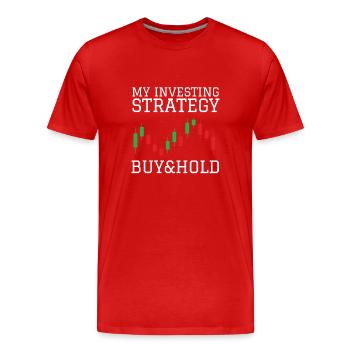 Investment Strategy Buy And Hold - Men's Premium Organic T-Shirt - red - Front - Damien (186cm)