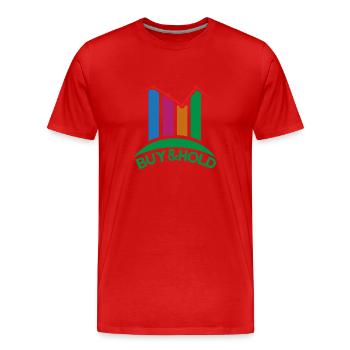 Investment Strategy Buy And Hold - Men's Premium Organic T-Shirt - red - Front - Damien (186cm)
