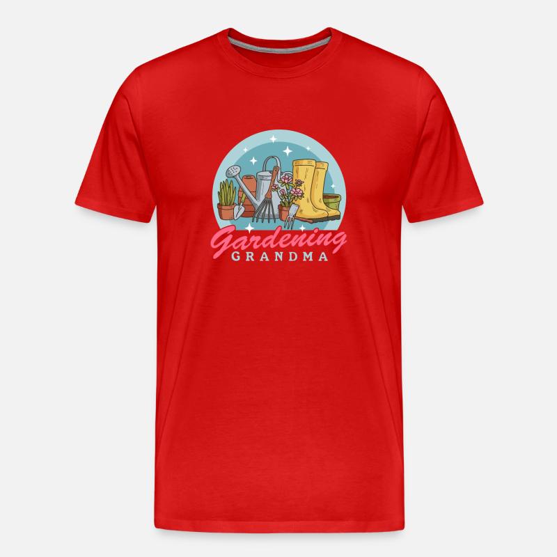 Garten Hobbygärtner Gartenarbeit Oma Geschenk - Männer Premium Bio T-Shirt - Rot