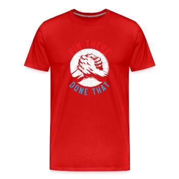 épingle là fait ce bras de fer bras de fer - T-shirt bio Premium Homme - rouge - Devant - Damien (186cm)