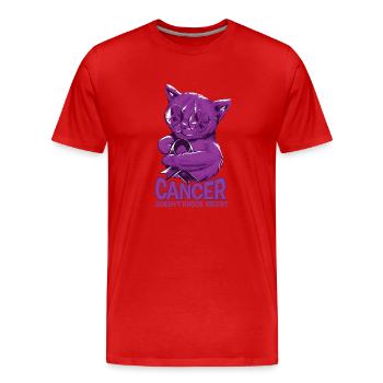 Cancer doesn't defeat pancreatic cancer - Men's Premium Organic T-Shirt - red - Front - Damien (186cm)