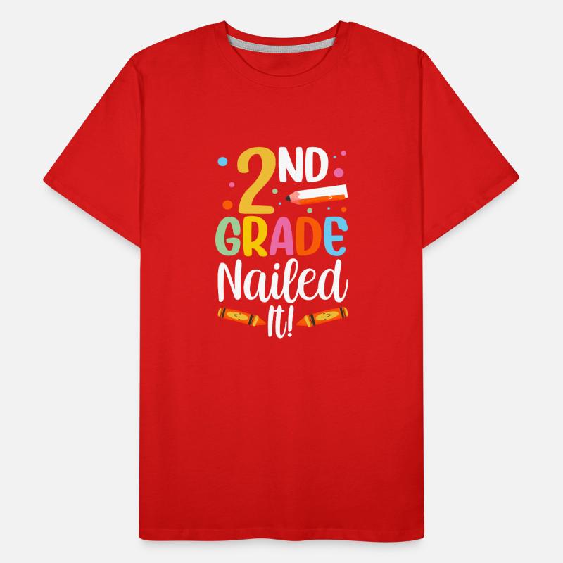 Second Grade Bull's Eye Second Grader Teacher Men's Premium Organic T-Shirt