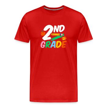 École des élèves enseignants de deuxième année de deuxième année - T-shirt bio Premium Homme - rouge - Devant - Damien (186cm)
