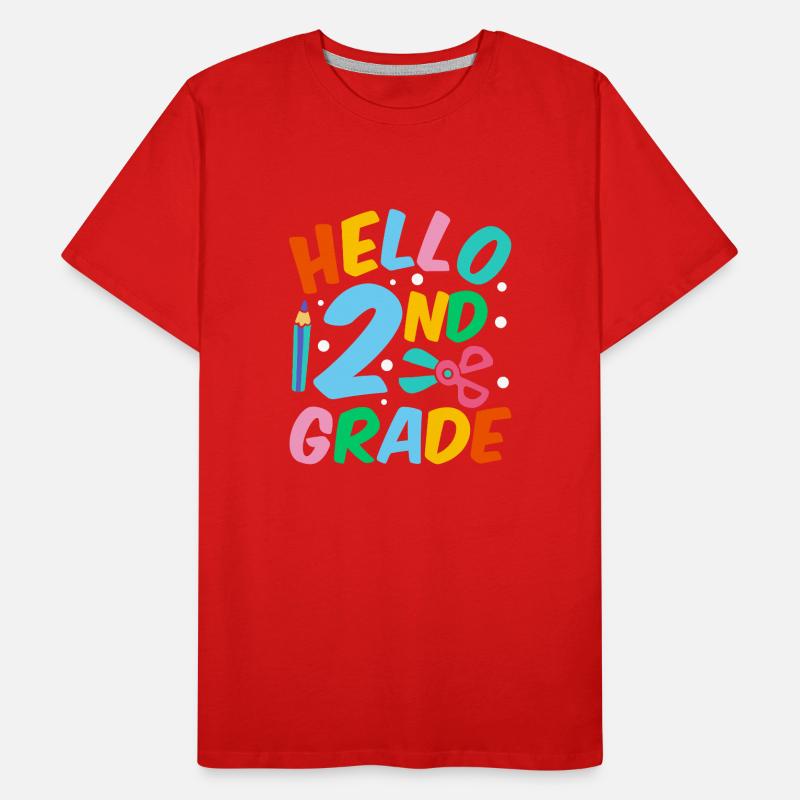 Hello 2nd Grade Second Grade Second Grader Men's Premium Organic T-Shirt