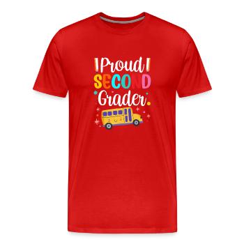 Fier enseignant de deuxième année École de deuxième année - T-shirt bio Premium Homme - rouge - Devant - Damien (186cm)
