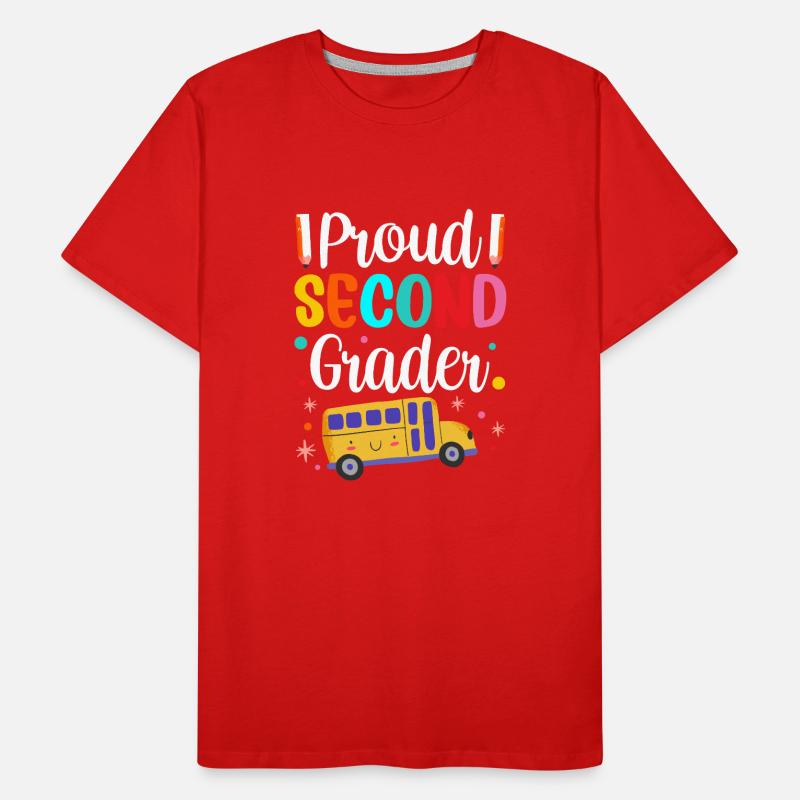Proud Second Grader Teacher School Second Grade Men's Premium Organic T-Shirt