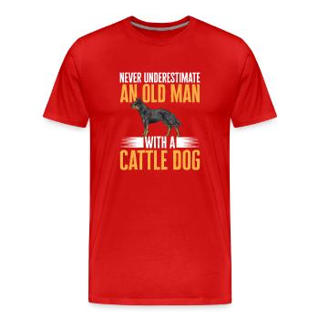 Australian Cattle Dog Red Blue Heeler - Männer Premium Bio T-Shirt - Rot - Vorne - Damien (186cm)