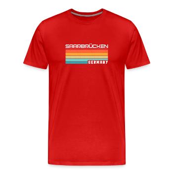Sarrebruck Sarrebruck Sarrebruck - T-shirt bio Premium Homme - rouge - Devant - Damien (186cm)
