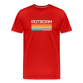 Potsdamer, Potsdamer Potsdam - T-shirt bio Premium Homme - rouge - Devant - Damien (186cm)
