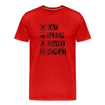 Manger Sommeil Gravier Répéter - T-shirt bio Premium Homme - rouge - Devant - Damien (186cm)