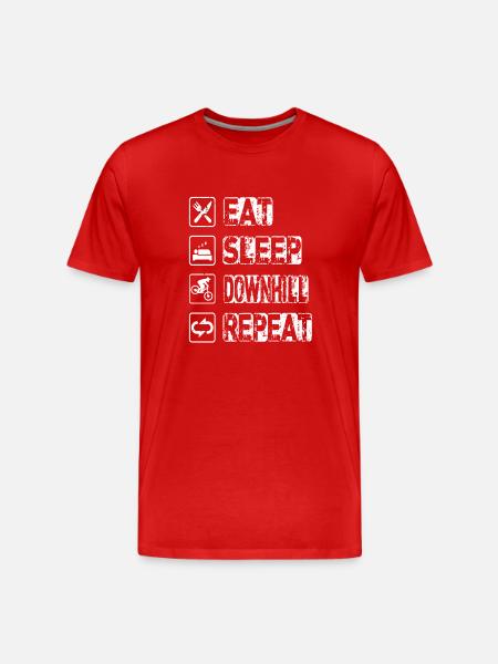 Eat Sleep Downhill Repeat - Men's Premium Organic T-Shirt - red