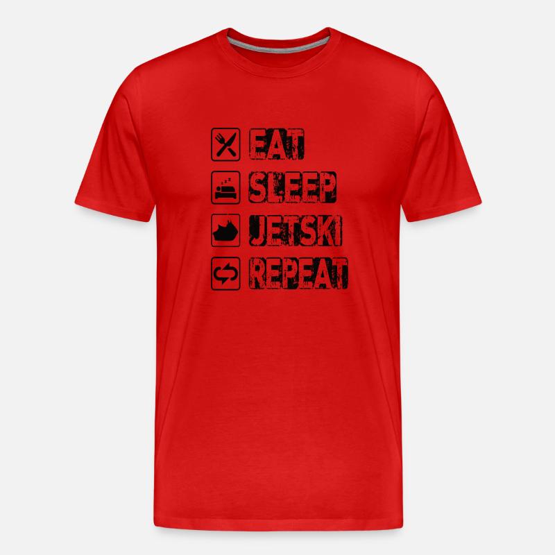 Manger Sleep Jetski Répéter - T-shirt bio Premium Homme - rouge