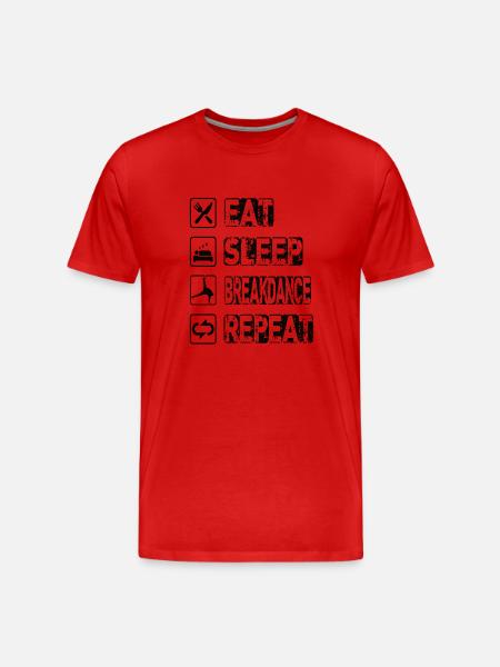 Manger Sommeil Breakdance Répéter - T-shirt bio Premium Homme - rouge