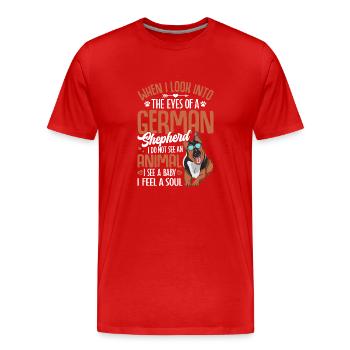 Chien de berger - T-shirt bio Premium Homme - rouge - Devant - Damien (186cm)