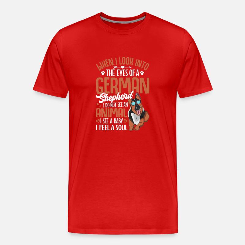 Schäferhund - Männer Premium Bio T-Shirt - Rot