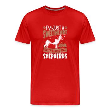 Sheepdog - Men's Premium Organic T-Shirt - red - Front - Damien (186cm)