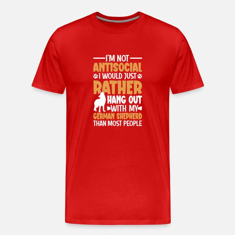 Hundebesitzer Schäferhund - Männer Premium Bio T-Shirt - Rot