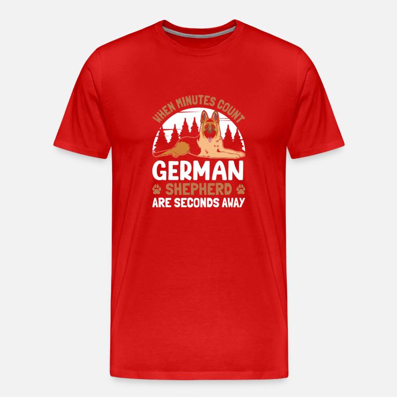 Deutsche Schäferhunde - Männer Premium Bio T-Shirt - Rot