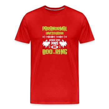 Paranormal Investigator Ghostbusters - T-shirt bio Premium Homme - rouge - Devant - Damien (186cm)