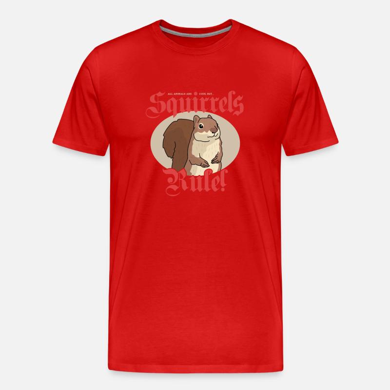 Süßes Eichhörnchen Grauhörnchen Hörnchen Geschenk - Männer Premium Bio T-Shirt - Rot
